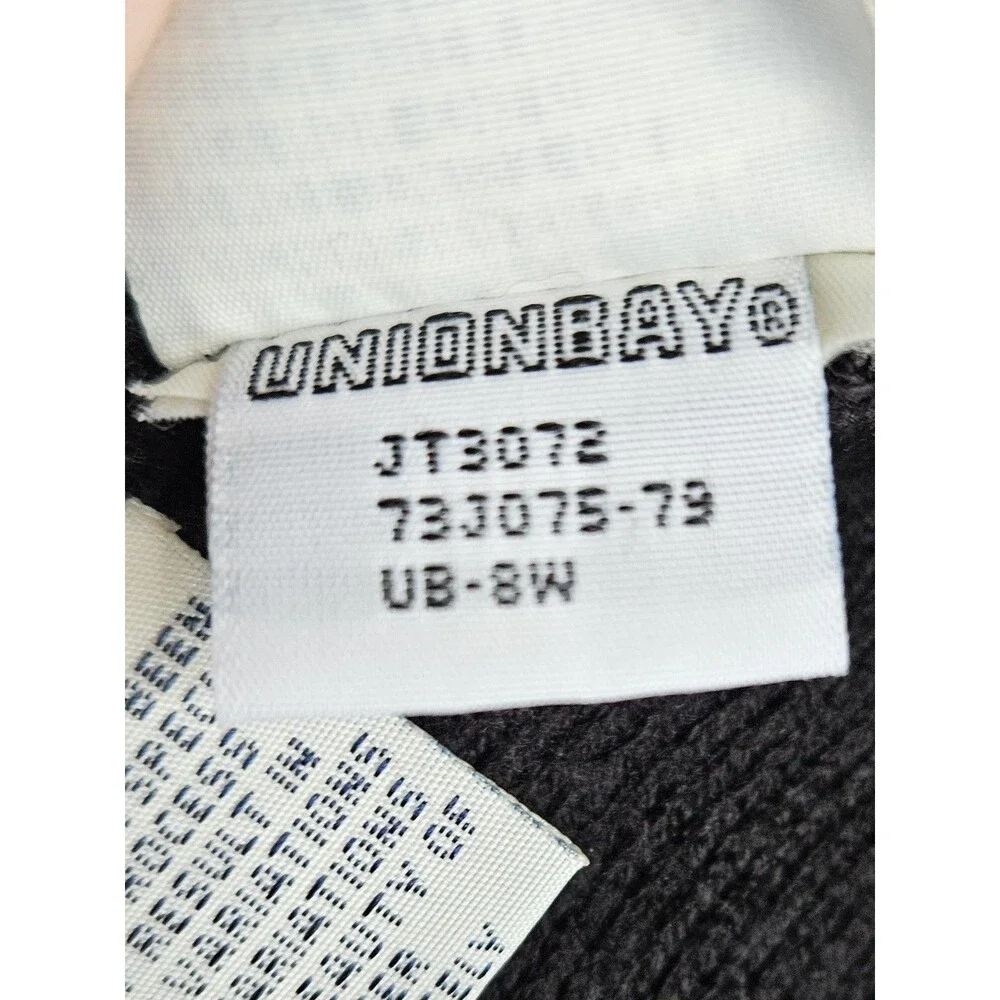 Unionbay Sweater Mens Large Black White Trim Long Sleeve V Neck Knit Casual Y2K